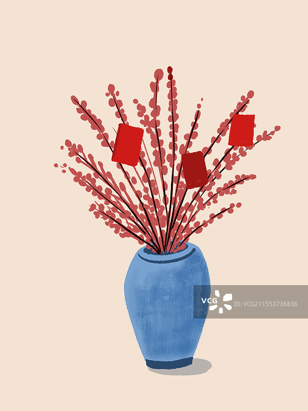 春节植物银柳图片素材