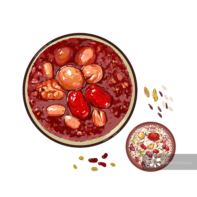 八宝粥香浓传统美食节日吉祥腊八粥养生腊八元素图片素材