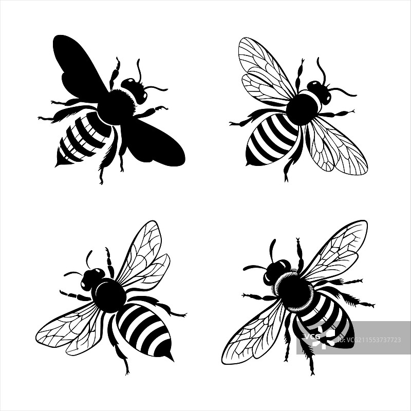 蜜蜂剪影图片素材