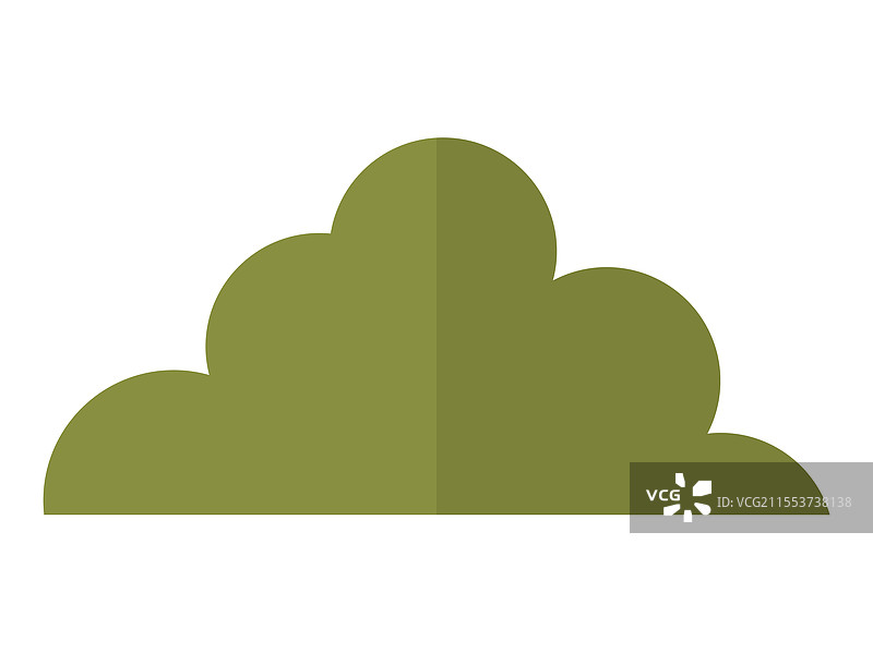 简单的绿色云朵形状，现代扁平风格图片素材
