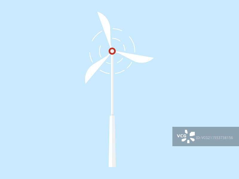 风力发电场，清晰可见的旋转叶片图片素材