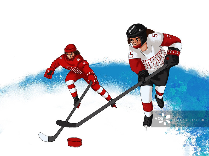 冰球运动 运动人物 冬奥会 PNG冬奥会元素图片素材