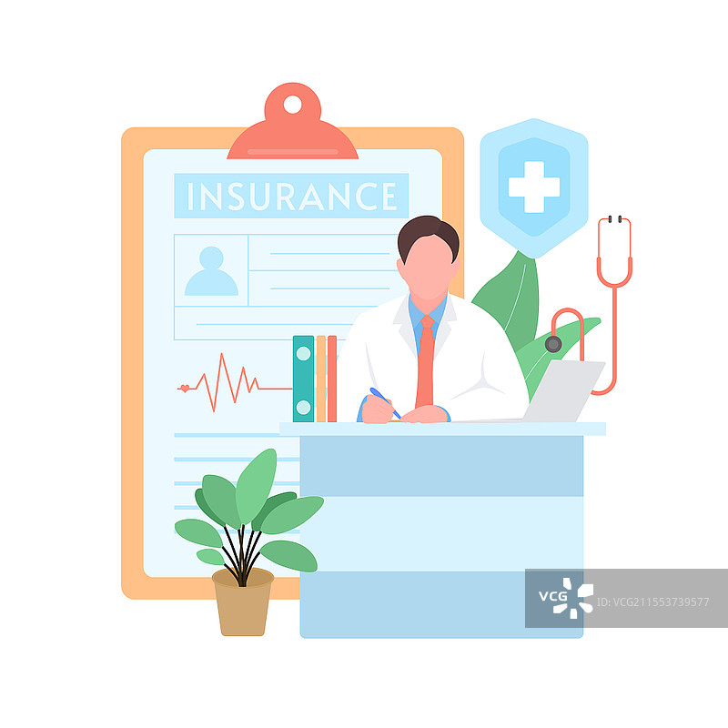 卡通png医疗保险男医生医疗保险元素图片素材