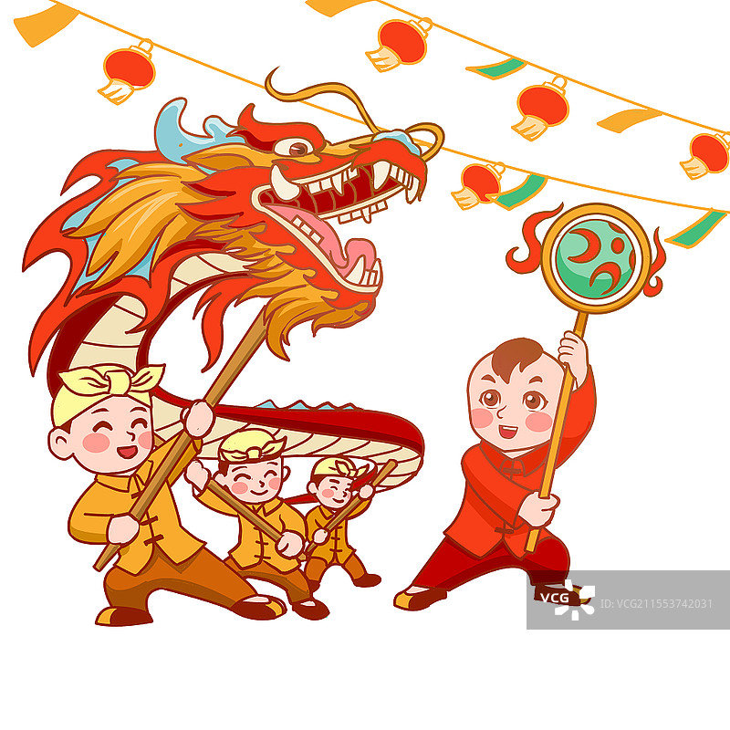 二月二龙抬头闹元宵元宵节舞龙正月十五PNG素材元宵节元素图片素材