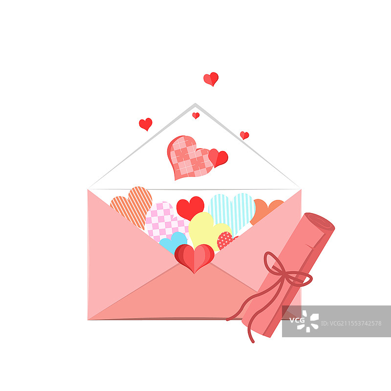 214情人节温馨幸福快乐粉色情书214浪漫情人节信封214浪漫情人节信封元素图片素材