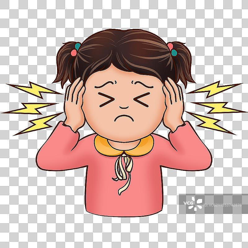听障孩子女孩耳聋耳鸣卡通插图元素全国爱耳日图片素材