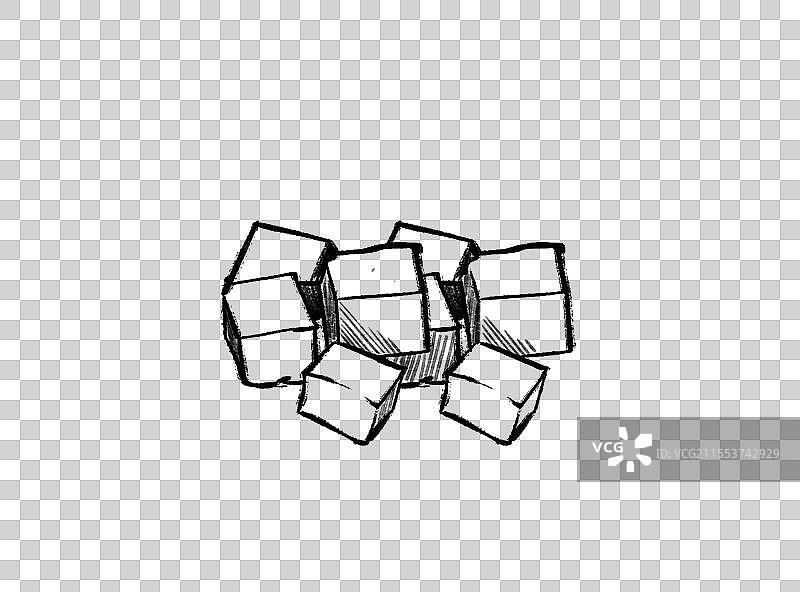 中药茯苓黑白线稿元素图片素材