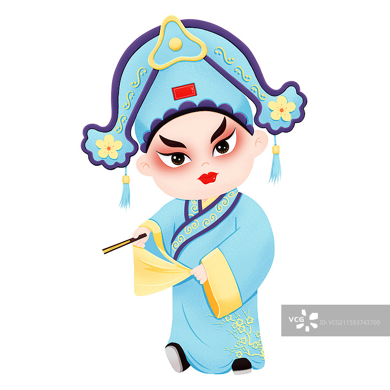 卡通戏曲人物生角京剧素材中华戏曲文化国粹插画图片素材