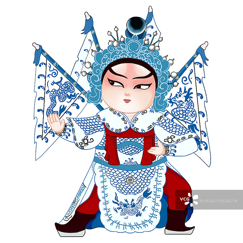卡通京剧人物武生插画中华文化戏曲国粹素材图片素材