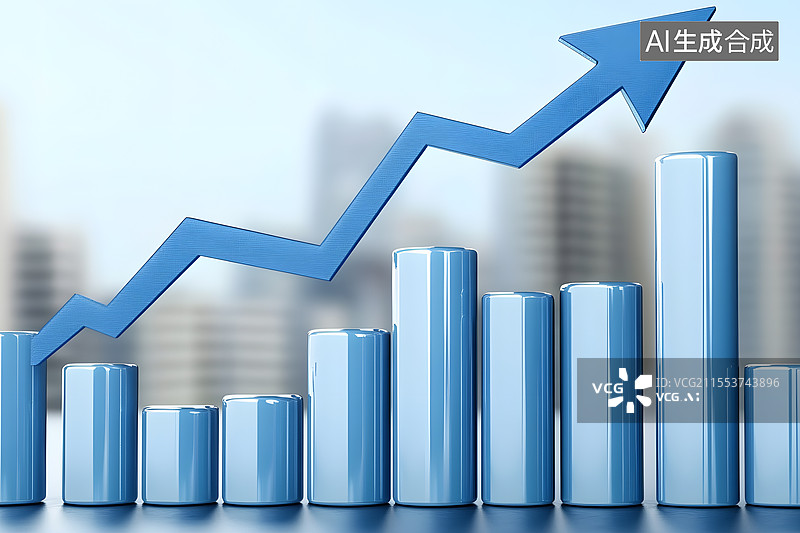 【AI数字艺术】正向增长金融概念图图片素材