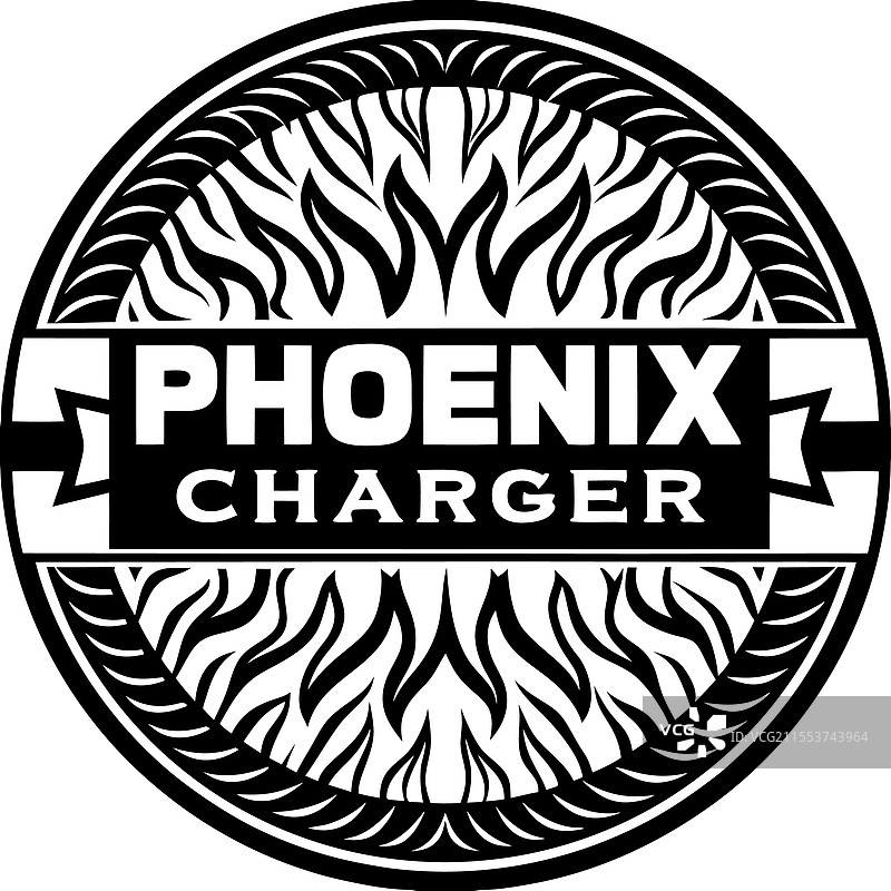 凤凰充电器商标设计用于商业品牌推广图片素材