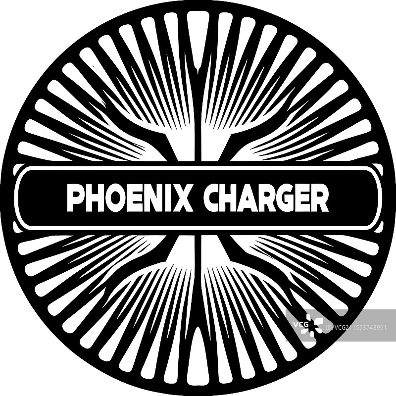 凤凰充电器商标设计用于商业品牌推广图片素材