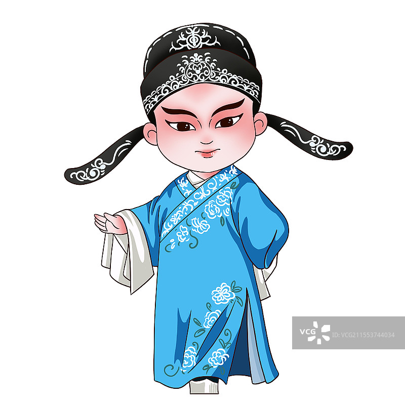 卡通京剧人物生角小生插画中华文化国粹戏曲图片素材