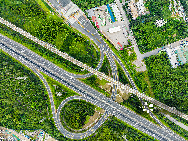 北京密云宁村南桥（立交桥）航拍风光图片素材