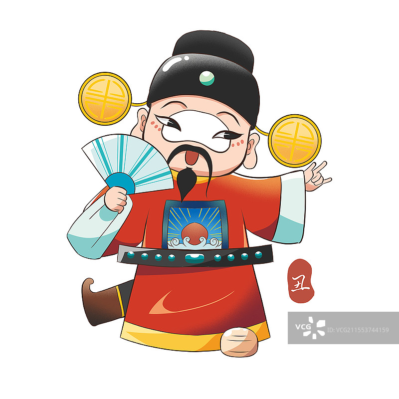 卡通风格京剧戏曲人物丑角插画国粹元素图片素材