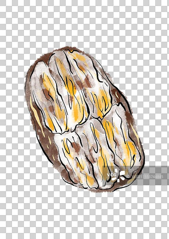 国潮风广州美食插画元素-肠粉图片素材