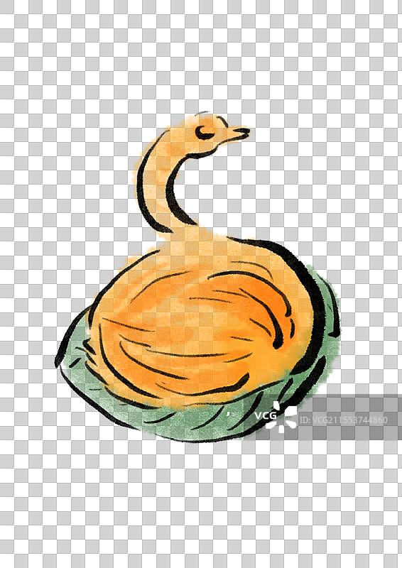 国潮风广州美食插画元素-天鹅酥图片素材