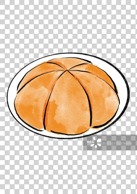 国潮风广州美食插画元素-马拉糕图片素材