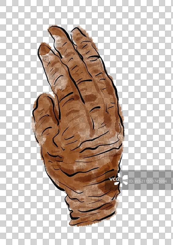 国潮风广州美食插画元素-豉汁凤爪图片素材