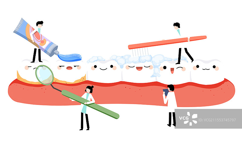 扁平牙医刷牙插画世界口腔健康日素材口腔健康牙齿图片素材