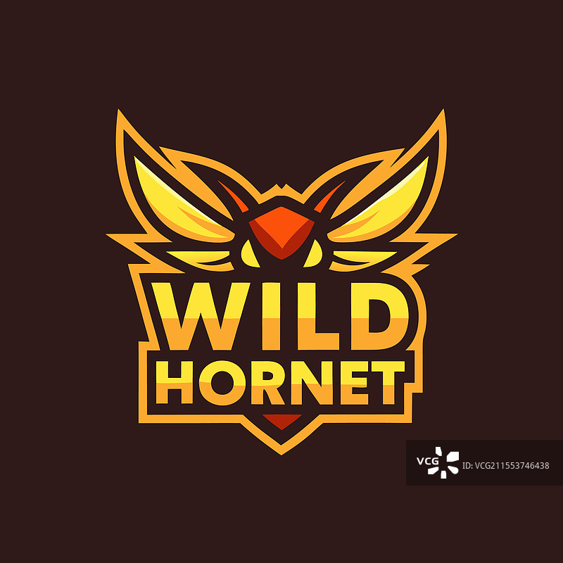 野生大黄蜂的运动和商业标志设计图片素材