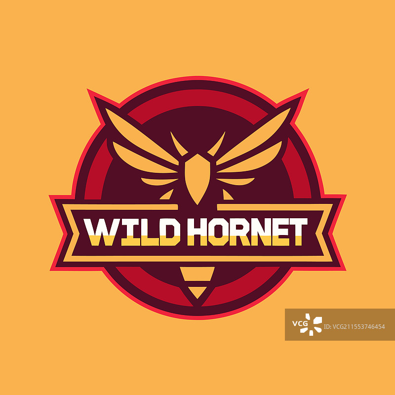 野生大黄蜂的运动和商业标志设计图片素材