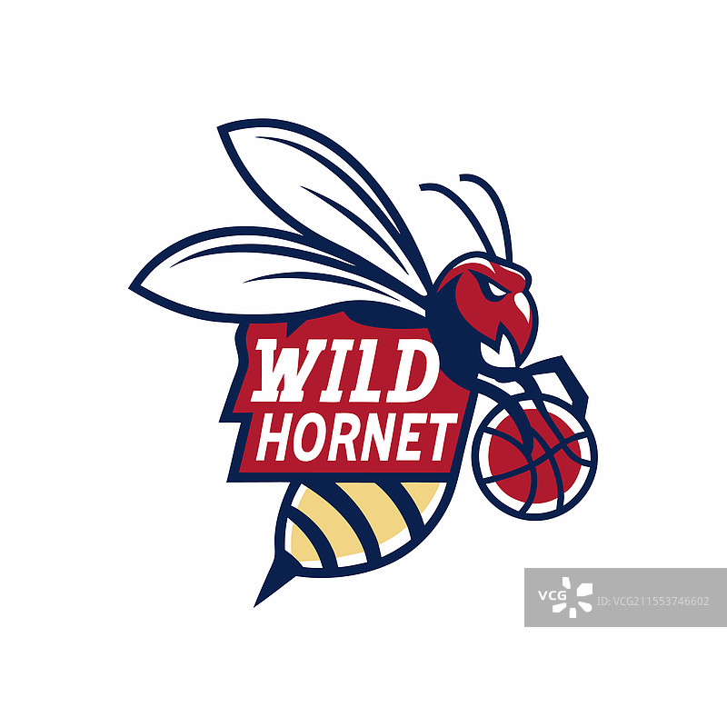 野生大黄蜂的运动和商业标志设计图片素材