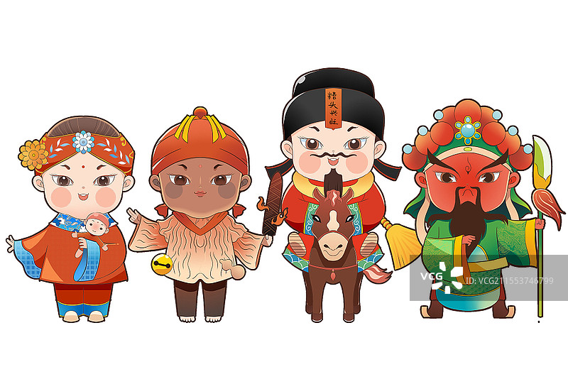 卡通社火人物插画非遗传统文化图片素材