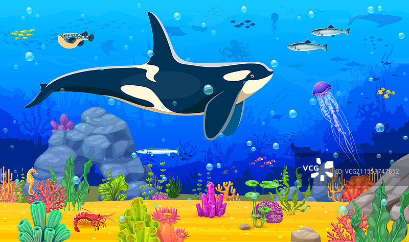 卡通水下景观游戏背景图片素材