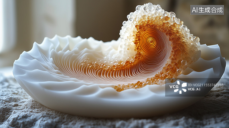 【AI数字艺术】艺术螺旋贝壳的内部结构图片素材