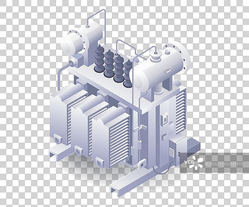 大型变压器电力分配平面图图片素材