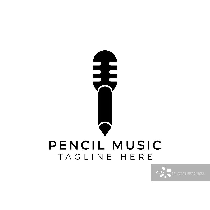 创意简约铅笔音乐logo设计模板图片素材