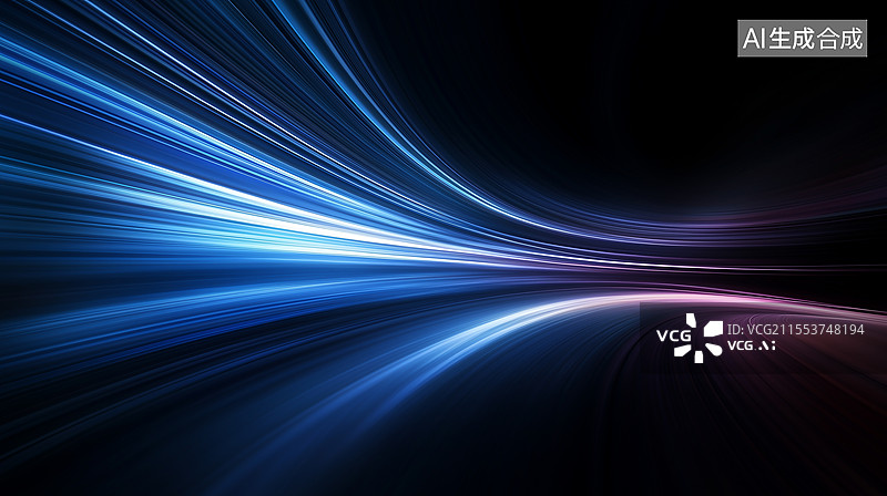 【AI数字艺术】光速穿梭的未来科技图片素材