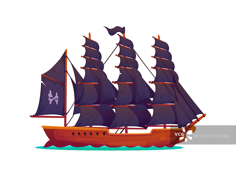 海盗科尔赛尔历史双桅帆船图片素材