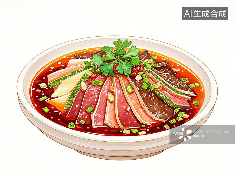 【AI数字艺术】国潮单品插画-夫妻肺片图片素材