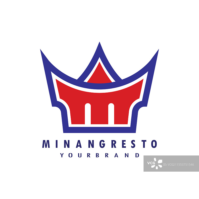 字母M具有传统房屋的概念图片素材