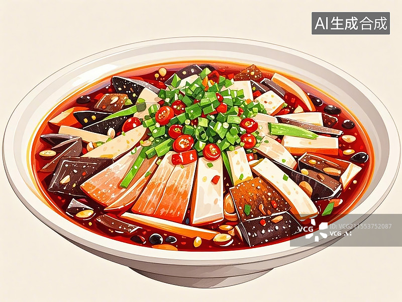 【AI数字艺术】国潮单品插画-毛血旺图片素材