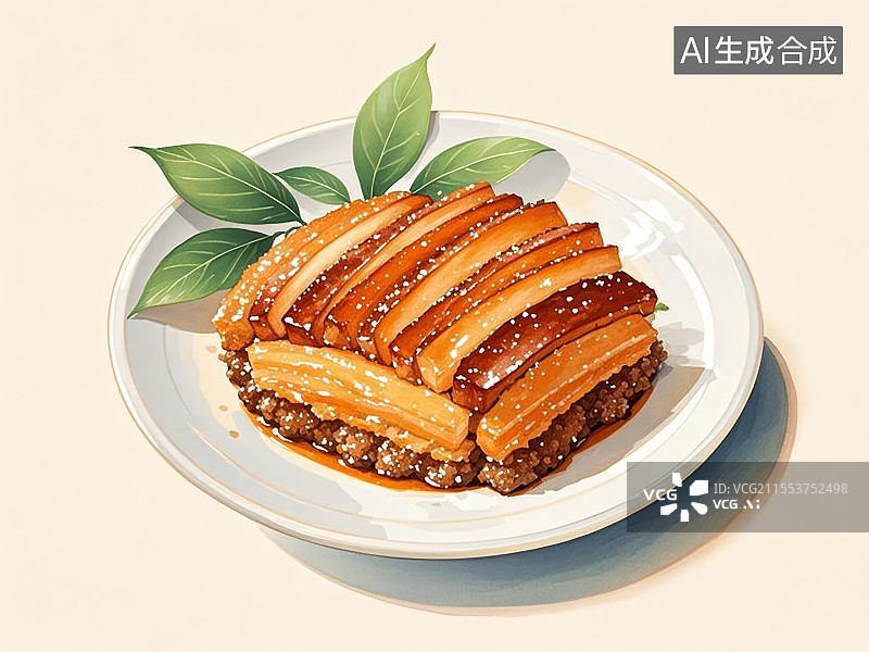 【AI数字艺术】国潮单品插画-粉蒸肉图片素材