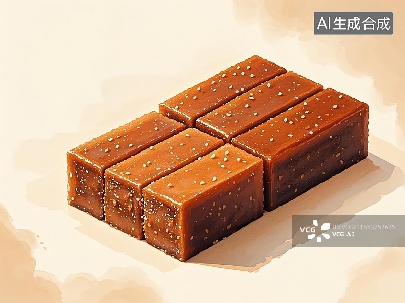 【AI数字艺术】国潮单品插画-红糖年糕图片素材