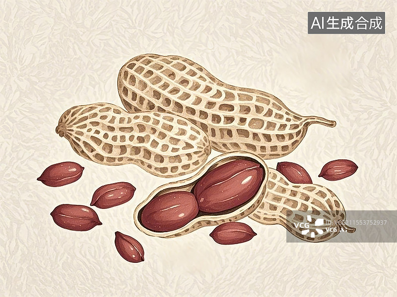 【AI数字艺术】国潮单品插画-花生图片素材