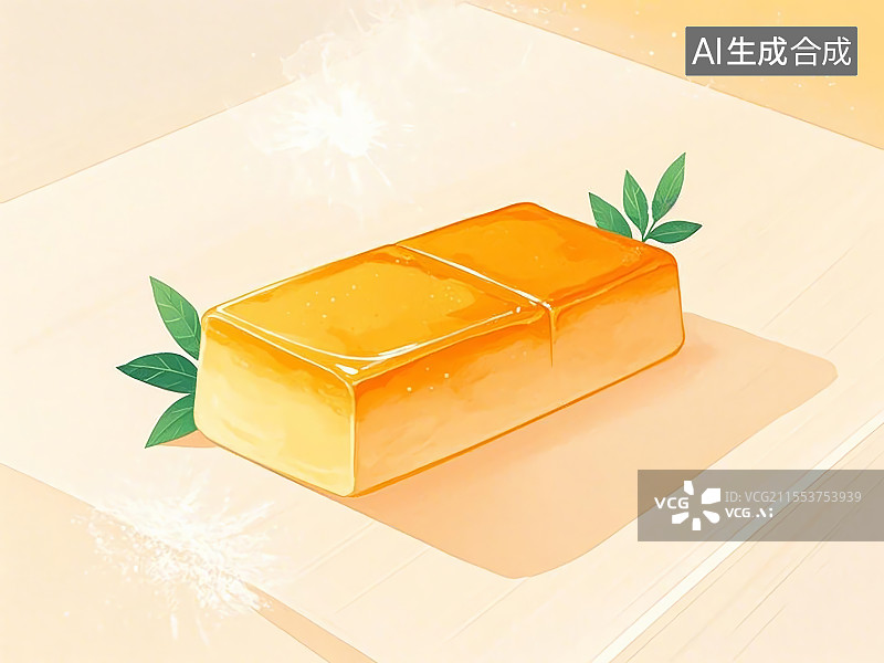 【AI数字艺术】国潮单品插画-黄米凉糕图片素材