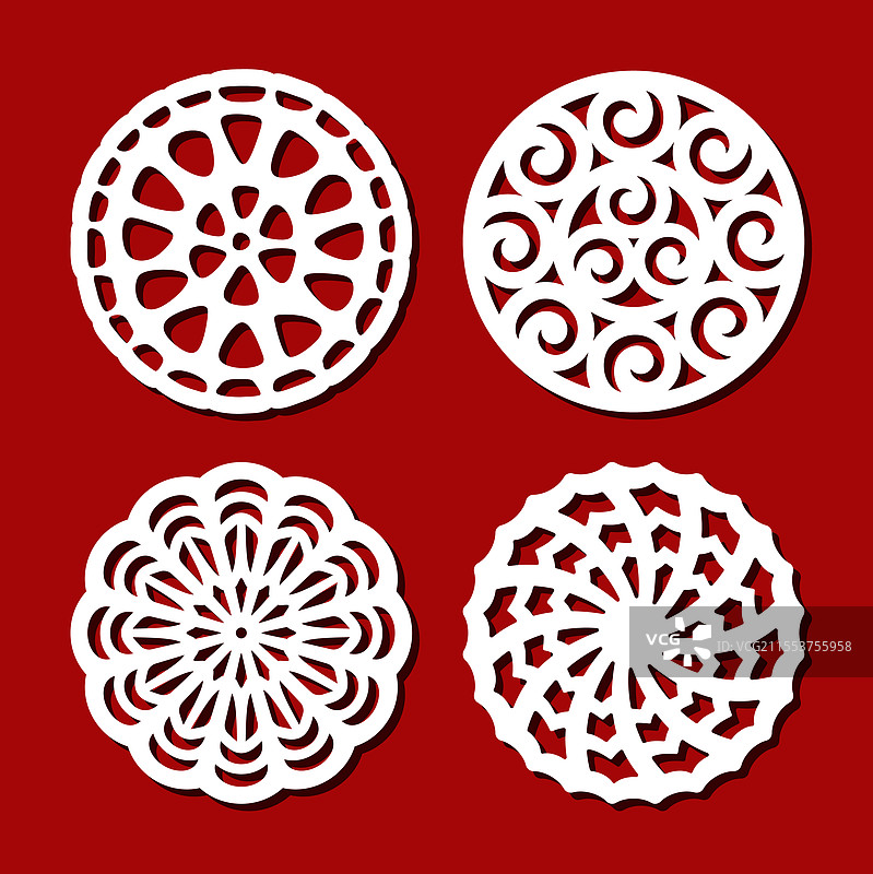 一组圆形镂空面板图片素材