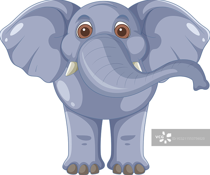 可爱的象，拥有大眼睛和垂耳朵图片素材
