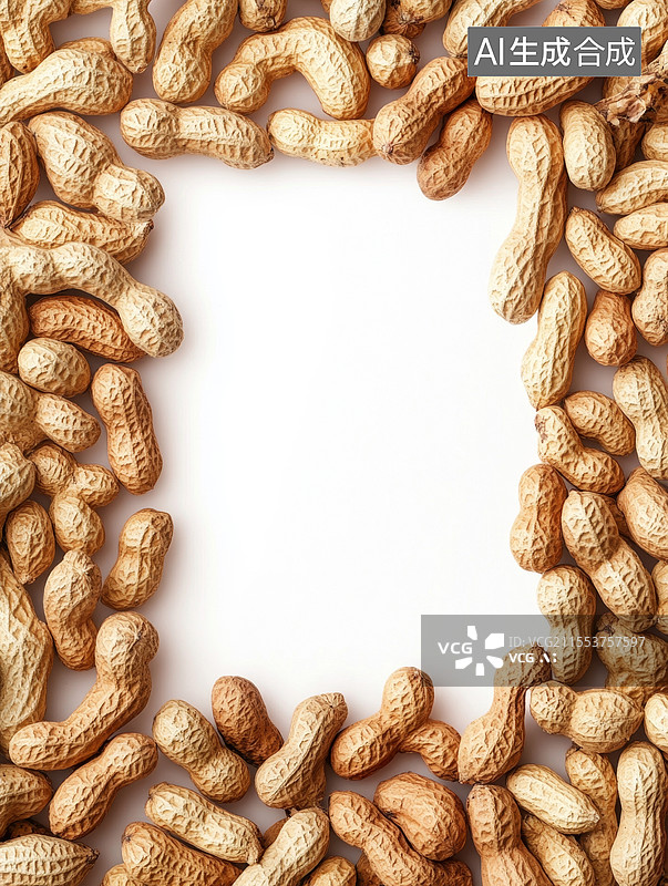 【AI数字艺术】花生壳围成的框架图片素材
