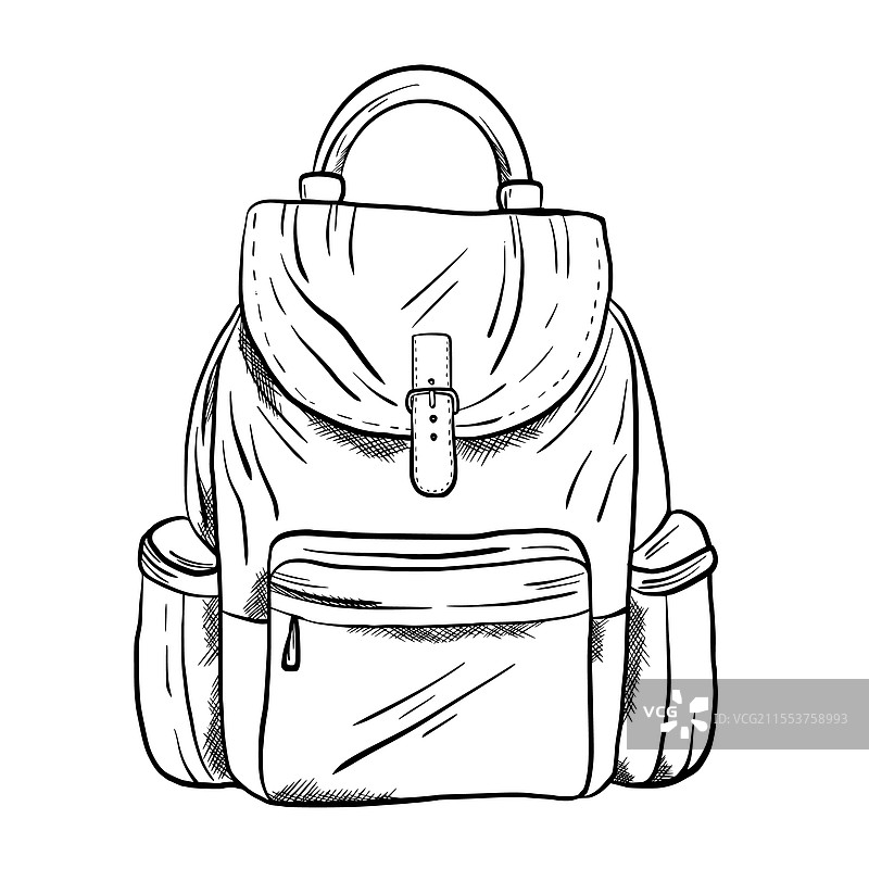 手绘学校背包图片素材