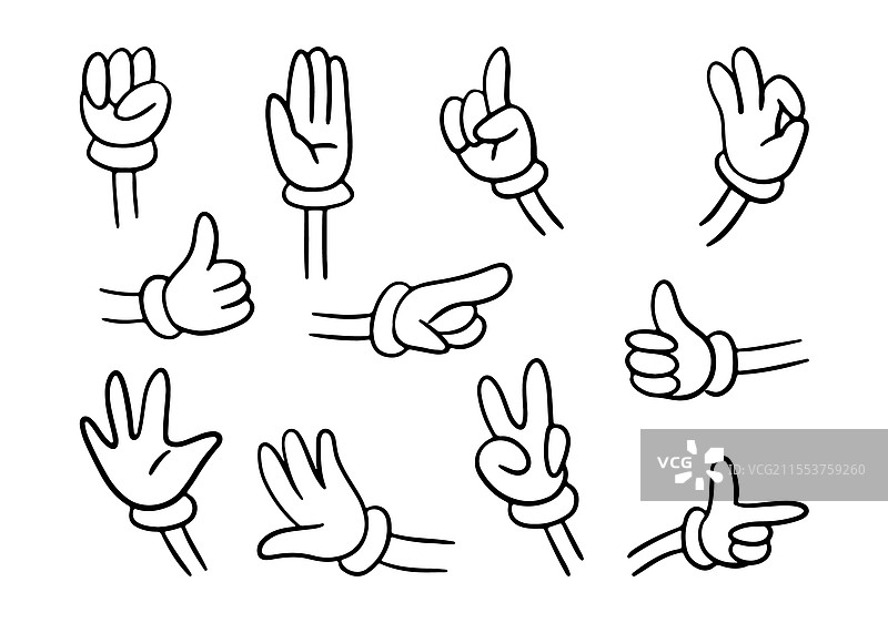 涂鸦人物戴着手套的时髦角色图片素材