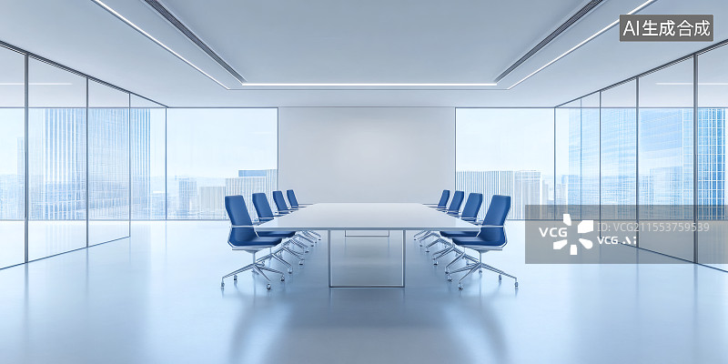 【AI数字艺术】现代会议空间图片素材