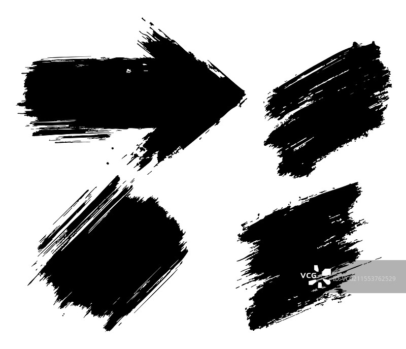 手绘墨水刷笔触粗糙纹理图片素材