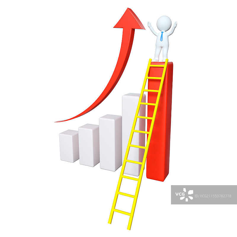 竞争攀上顶峰取得成功的商务3D小人PNG素材3D小人元素图片素材