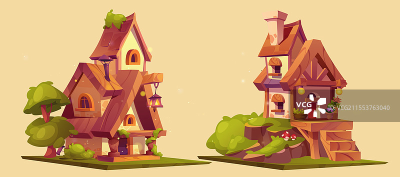 幻想小屋的游戏资产平台套件图片素材